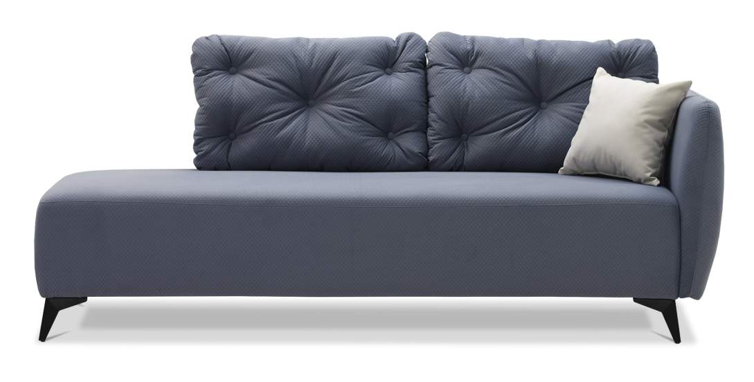Угловая кушетка Тиволи 190 Cеро-синий велюр