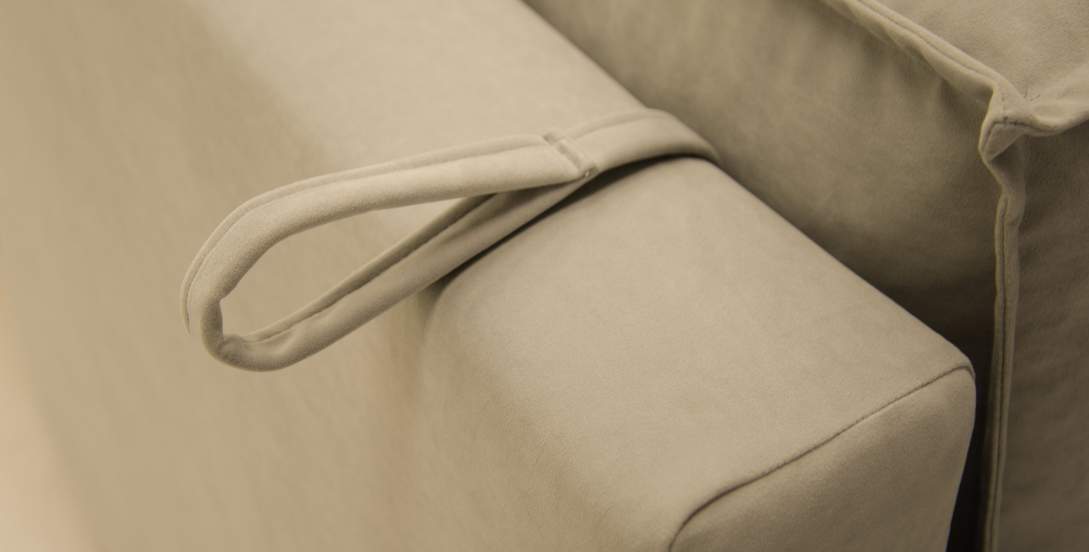 Прямой диван Фабио Бежевый велюр