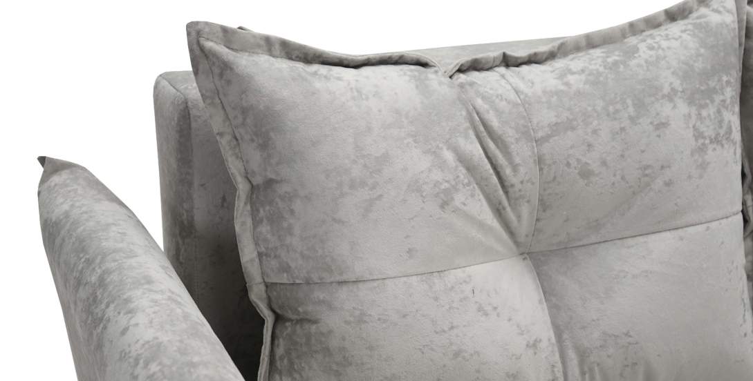 Прямой диван Лома Жемчужно-серебряный велюр