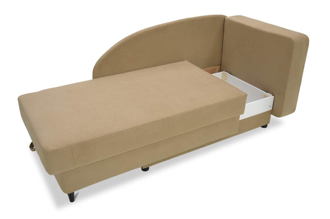 Угловая кушетка правая Иби бежевый велюр