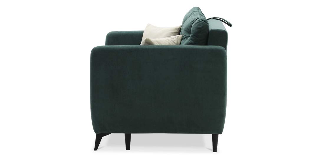 Прямой мини диван Тиволи 120 Изумрудный велюр