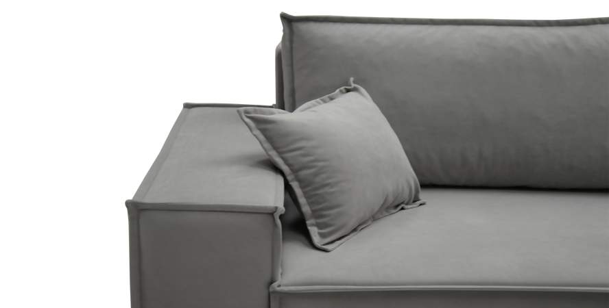 Прямой диван Фабио Дымчатый серый велюр Уцененный