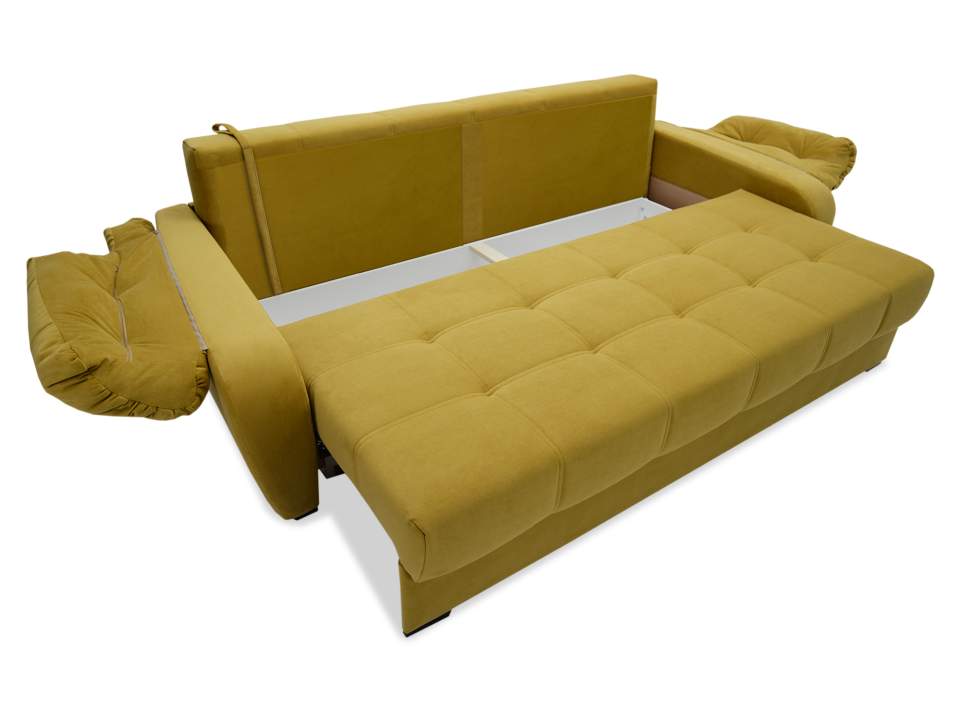 Прямой диван Вестон горчичный велюр