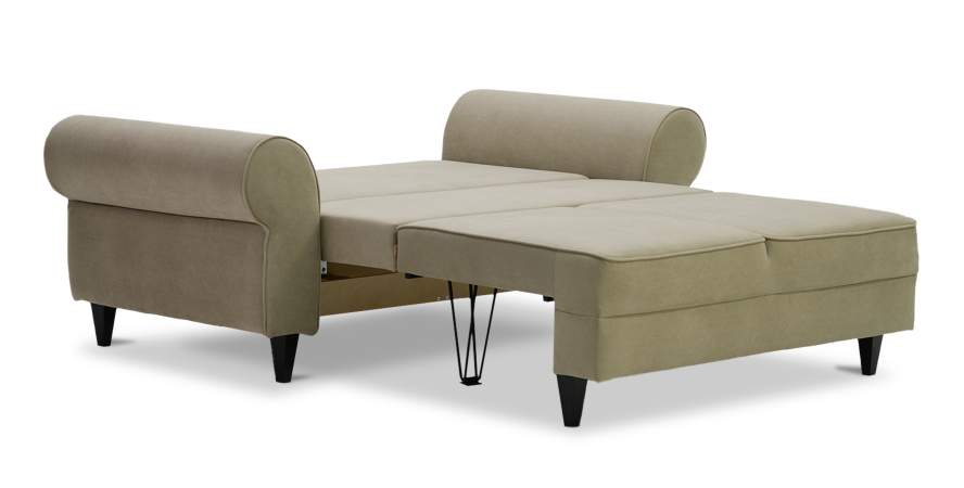 Прямой мини диван Гизела 120 песочный велюр