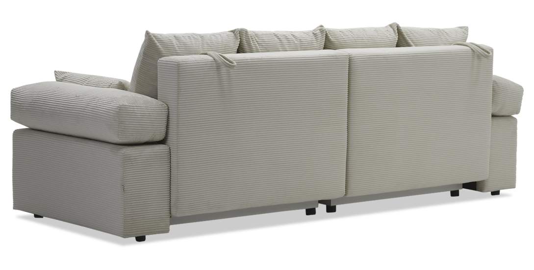 Прямой диван Тайлин Молочный кремовый велюр