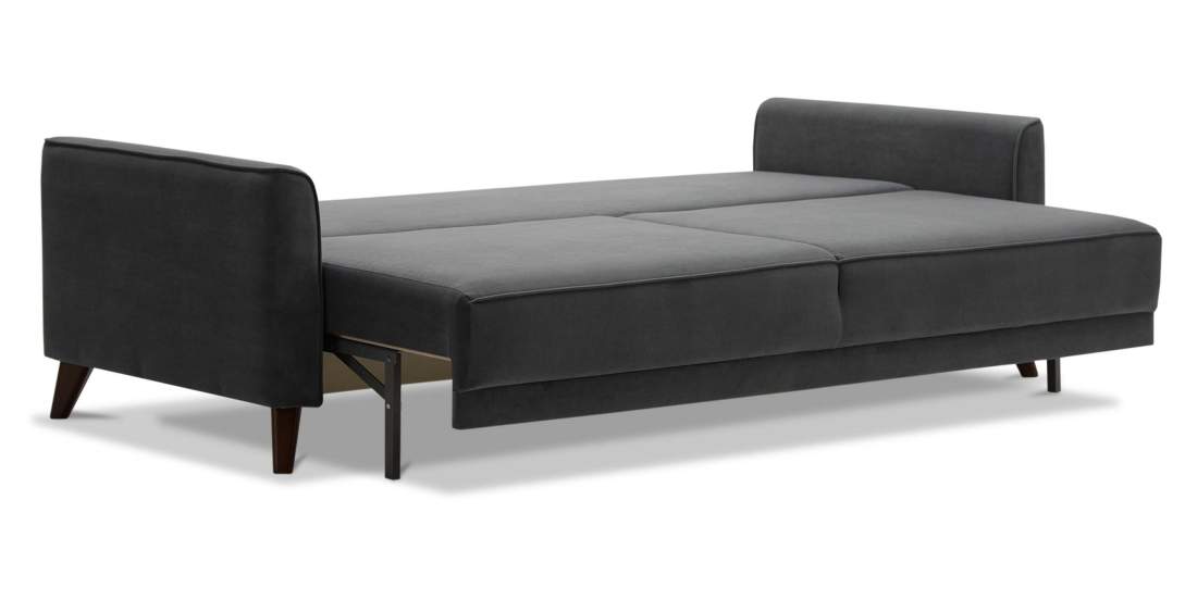 Прямой диван Авилла Серый велюр