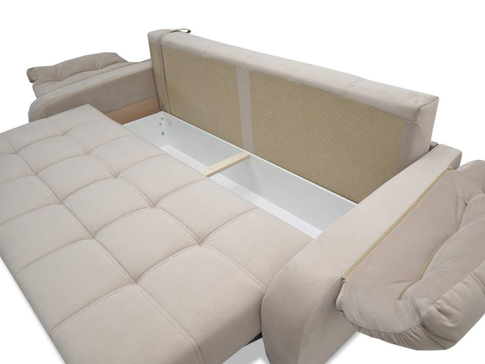 Прямой диван Вестон бежевый велюр