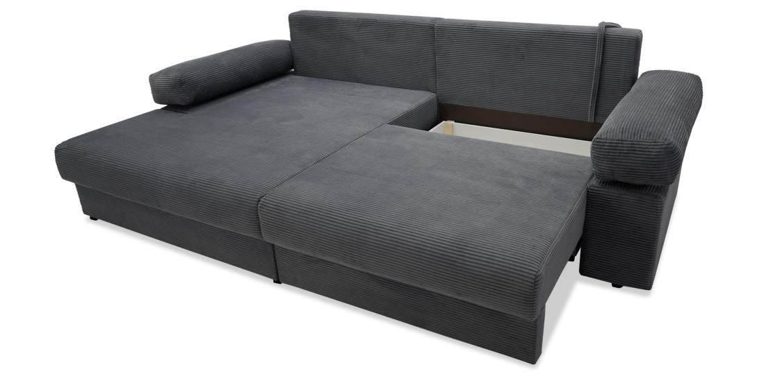 Угловой диван левый Тайлин Графитовый велюр