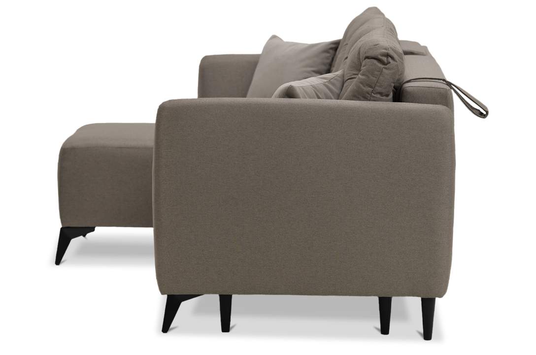 Угловой диван Тиволи коричневая рогожка