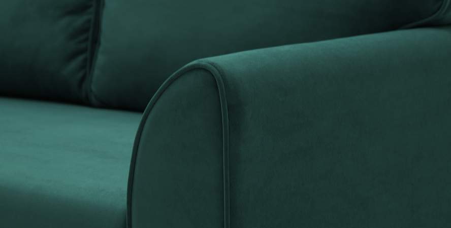 Прямой мини диван Касита 140 изумрудный велюр