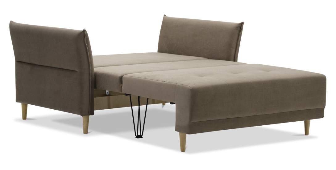 Прямой мини диван Лома 140 Светло-коричневый велюр 