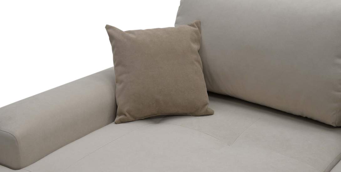 Угловой диван правый Коста Айвори велюр