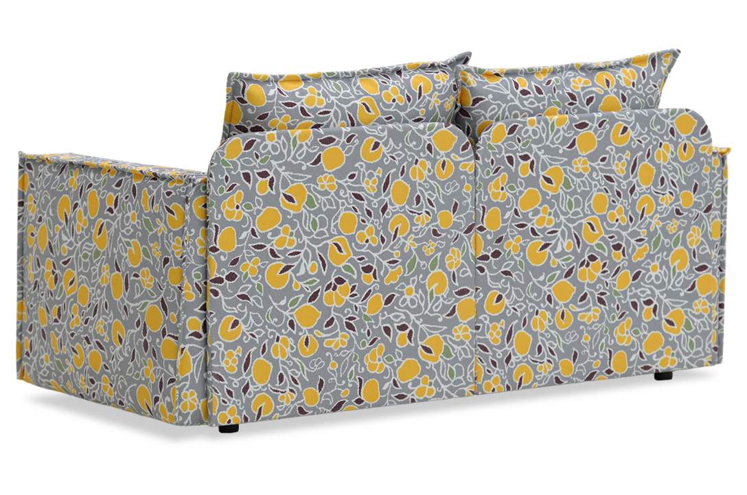 Прямой мини диван Бохо лимонный жаккард