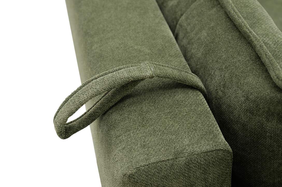 Прямой диван Лома зеленый велюр