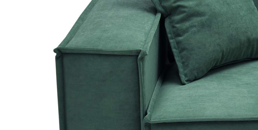 Прямой мини диван Авиньон изумрудный велюр Уцененный