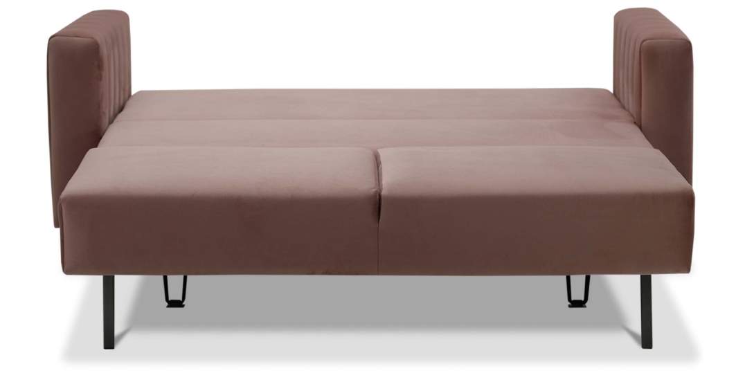 Прямой мини диван Эмма 140 Пудрово-розовый велюр