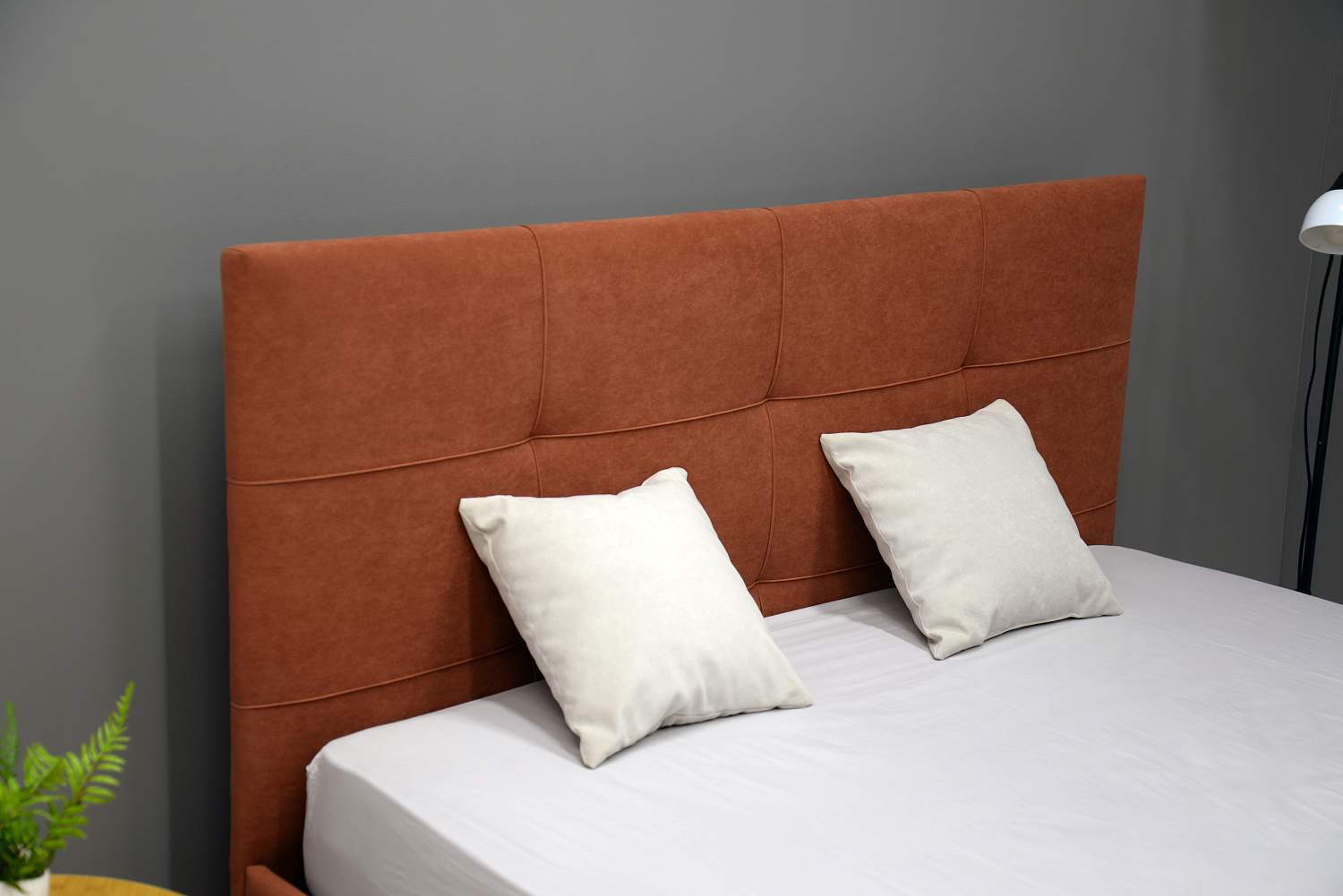 Двуспальная кровать Келли 140 терракотовый велюр