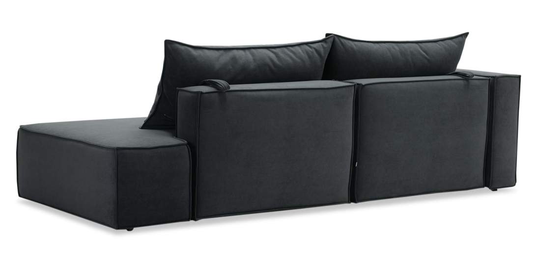 Угловой диван правый Рейф Графитовый велюр