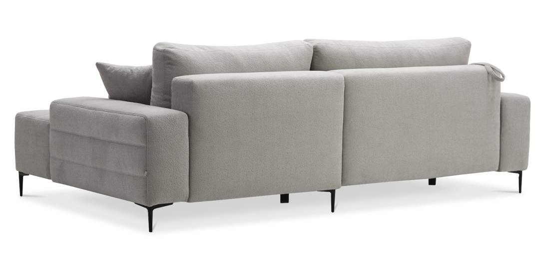 Угловой диван правый Белес Cеребристый велюр