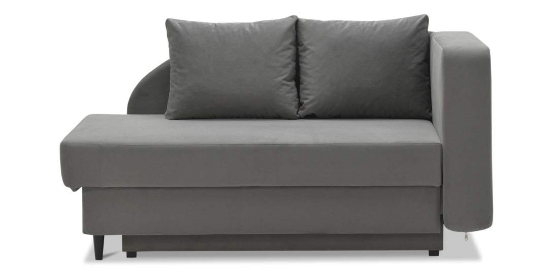 Угловая кушетка правая Иби Серый велюр