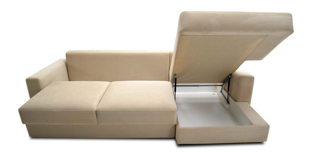 Угловой диван правый Вегас Айвори велюр