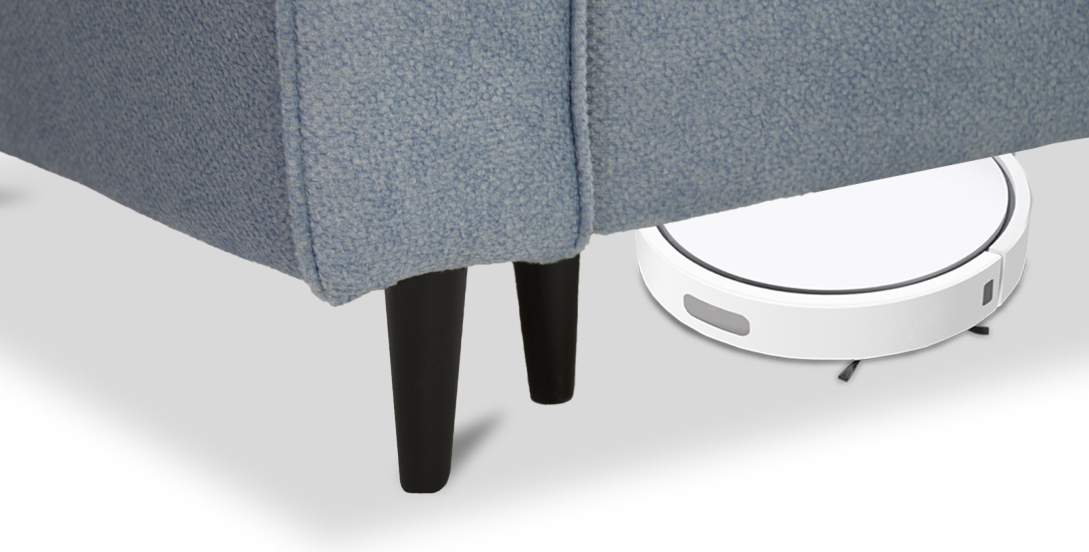 Прямой мини диван Касита 120 голубой велюр