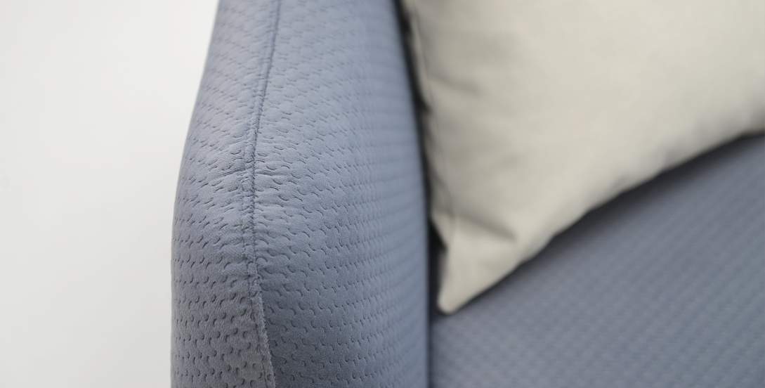 Прямой мини диван Тиволи 140 Серо-синий велюр 