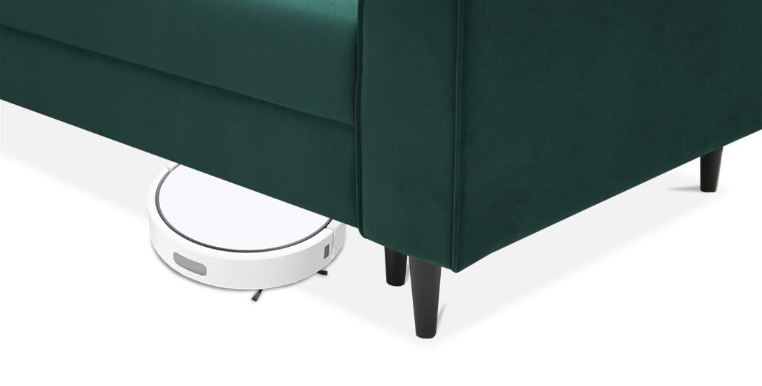 Прямой мини диван Касита 120 изумрудный велюр
