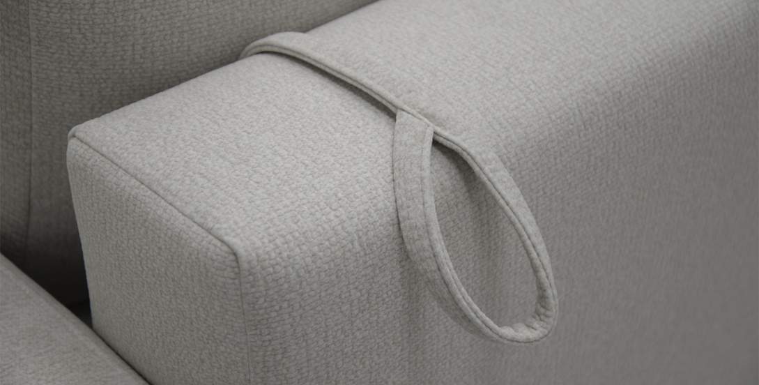 Прямой диван Белес Молочный велюр