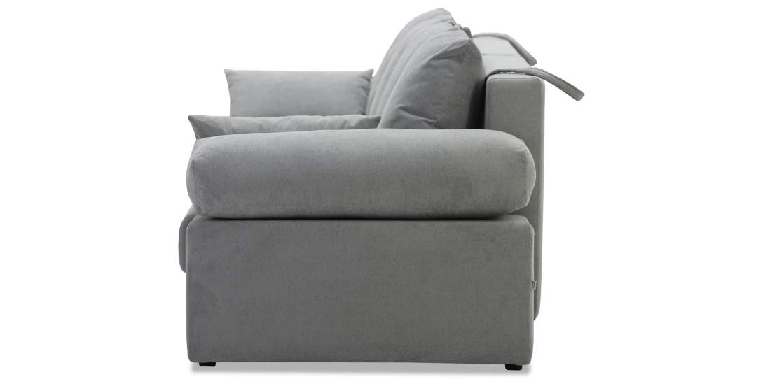 Прямой диван Тайлин Дымчатый серый велюр