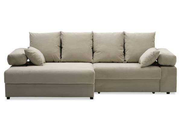 Угловой диван левый Тайлин кремовый велюр