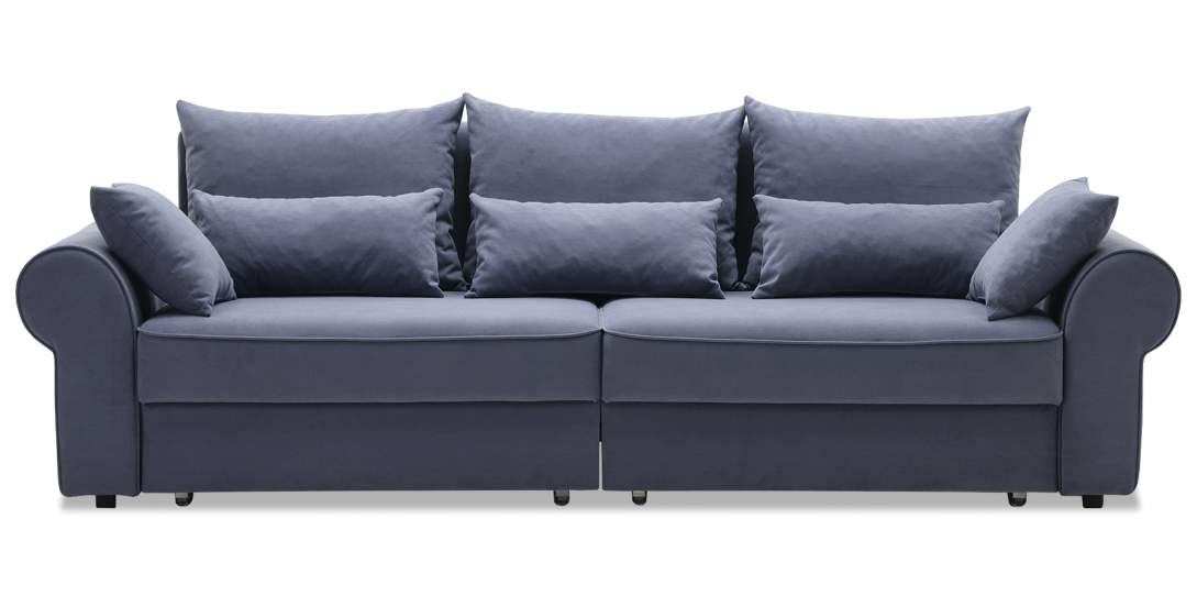 Прямой диван Тьерри Дымчатый фиолетовый велюр