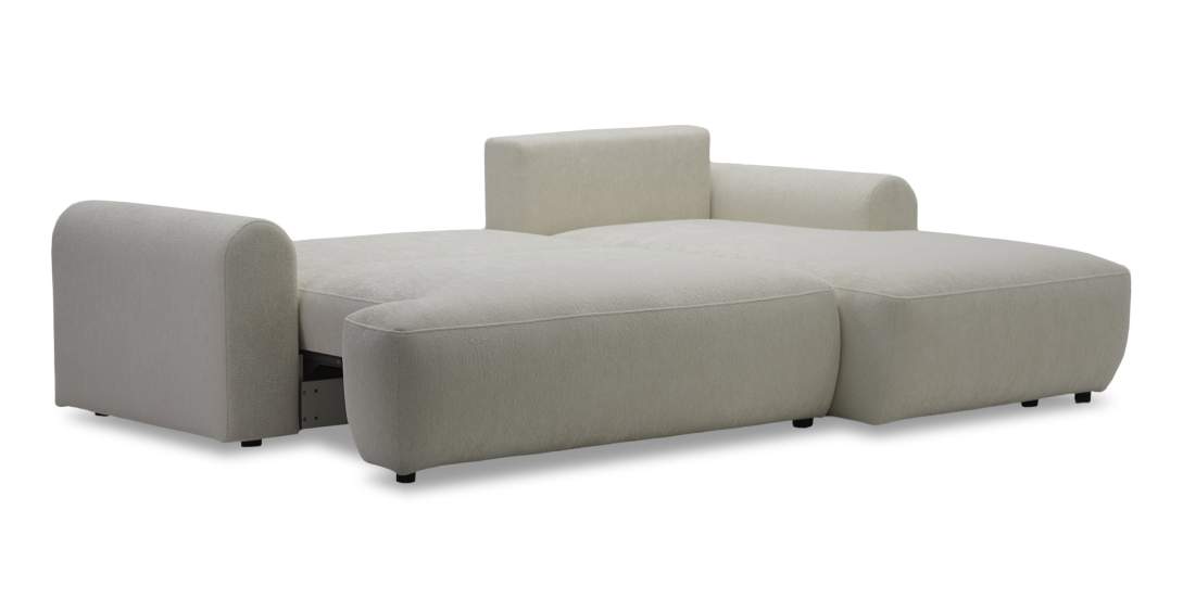 Угловой диван правый Кьянти Молочный шенилл