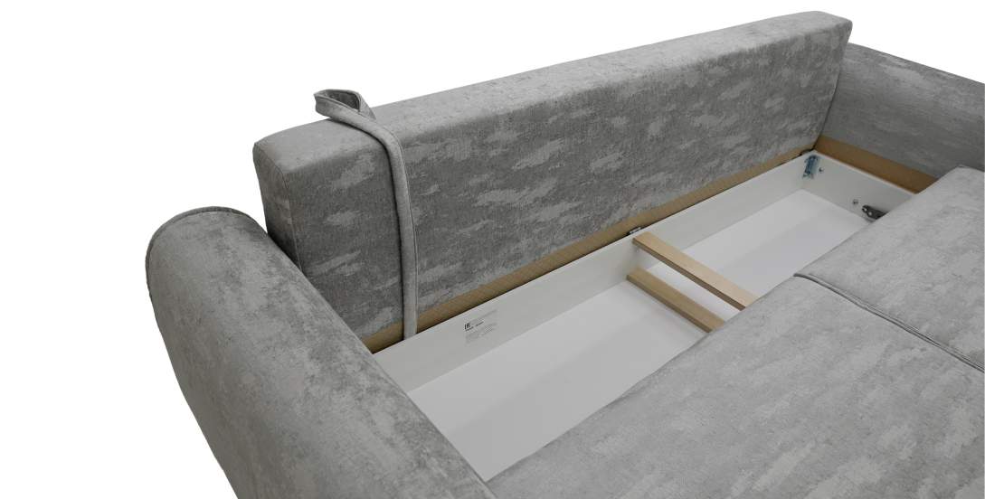 Прямой диван Тельда серый шенилл