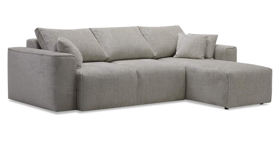 Угловой диван Матье Серо-бежевый шенилл Уцененный