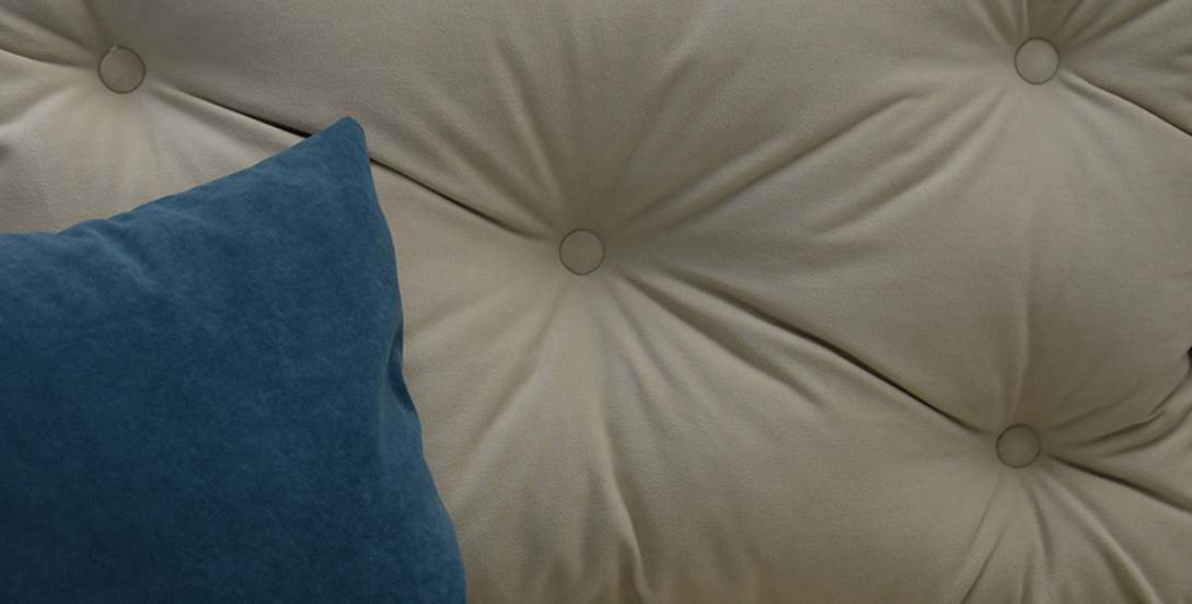 Прямой мини диван Тиволи 120 Айвори велюр 