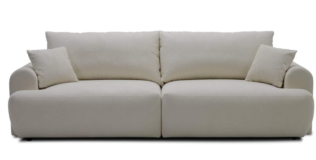 Прямой диван Кьянти Молочно-белый велюр 