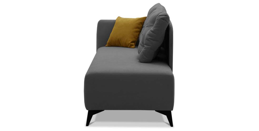 Угловая кушетка Тиволи 190 Серый велюр 