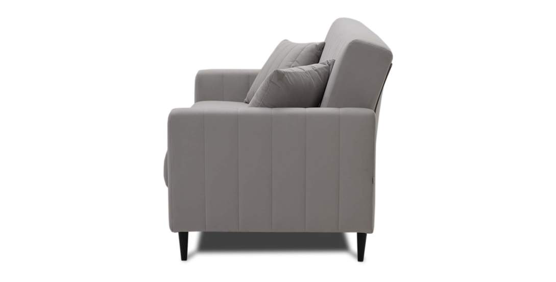 Прямой диван Эмма Светло-серый велюр