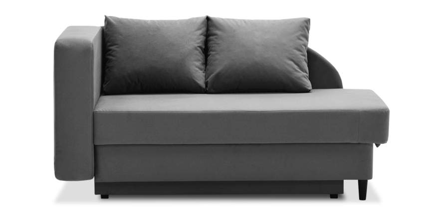 Угловая кушетка левая Иби Антрацитовый велюр Уцененный Угловая кушетка левая Иби Антрацитовый велюр Уцененный