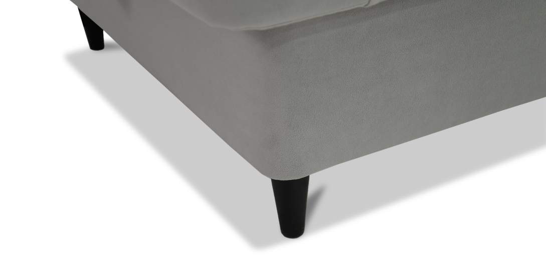 Угловая кушетка левая Иби светло-серый велюр