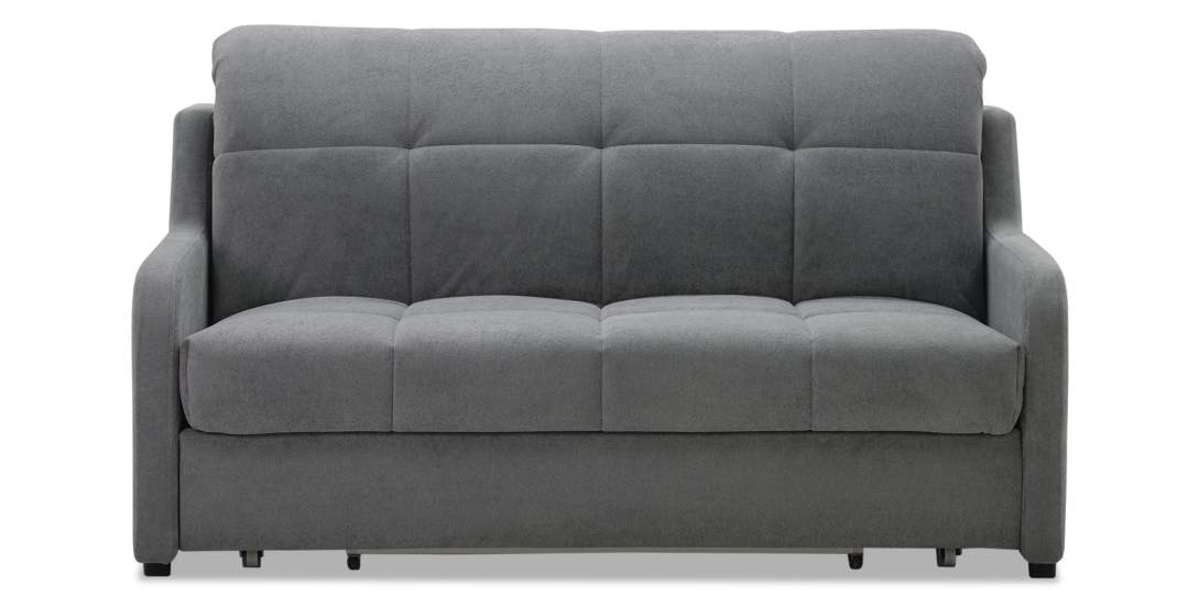 Прямой диван Стронг 155 серый велюр 