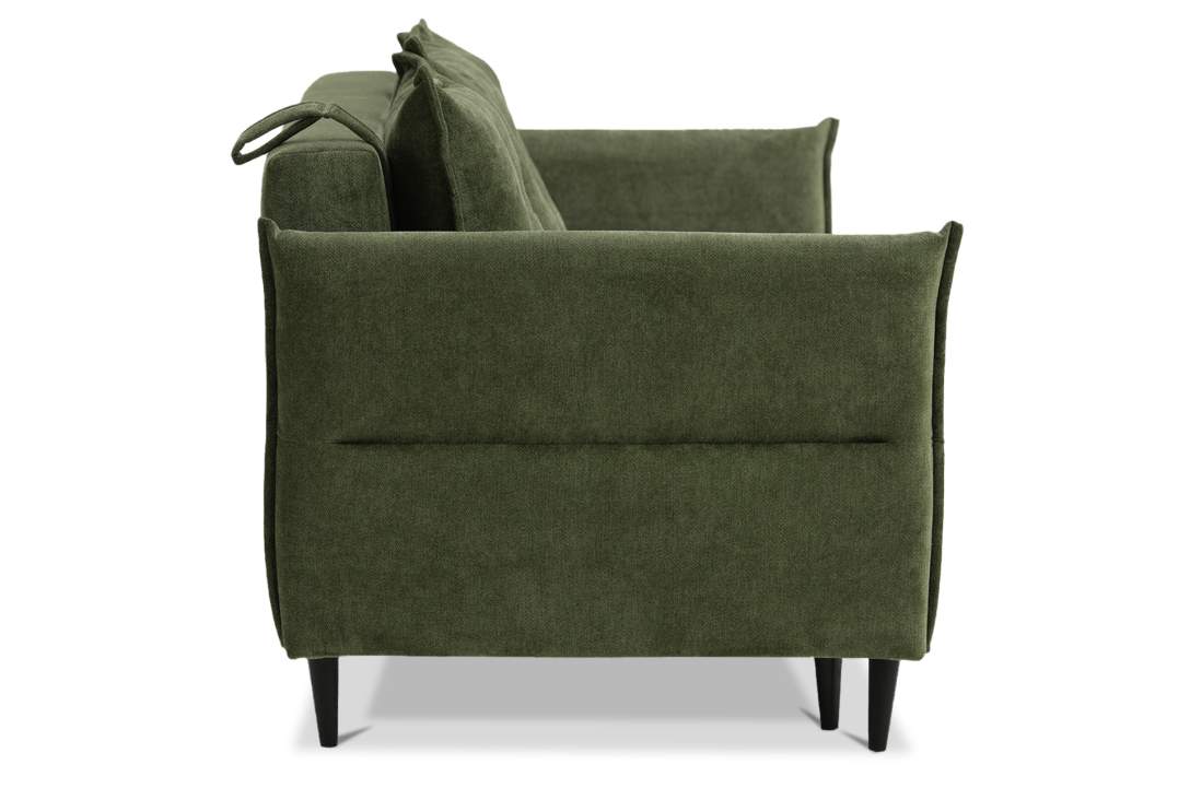 Прямой диван Лома зеленый велюр