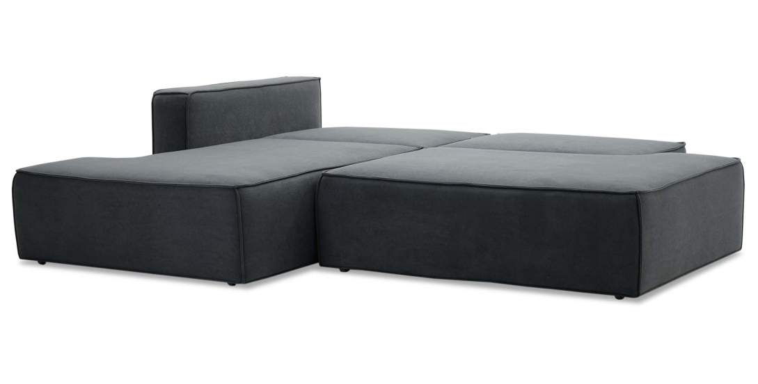 Угловой диван левый Рейф Графитовый велюр