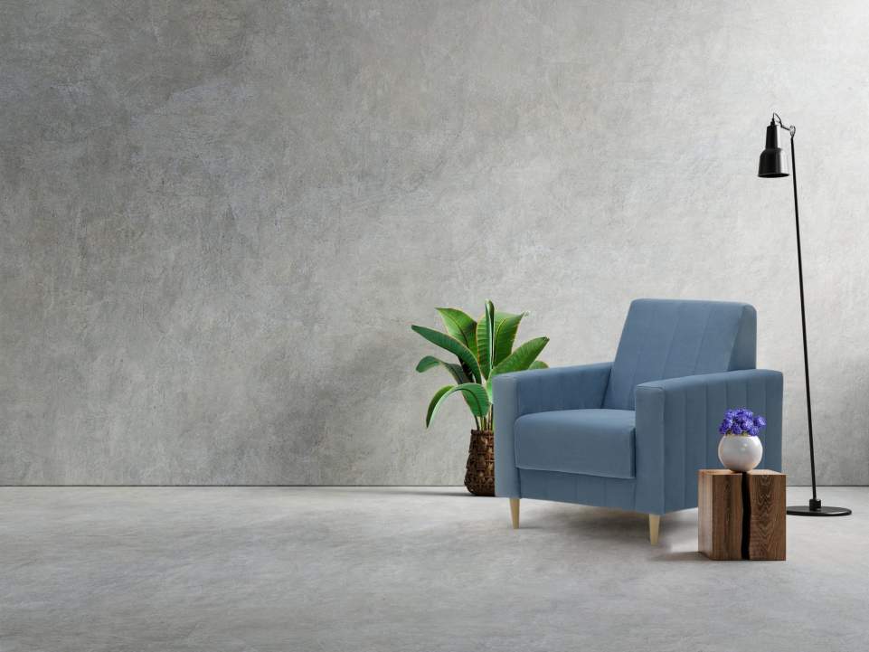 Кресло Эмма Голубой велюр