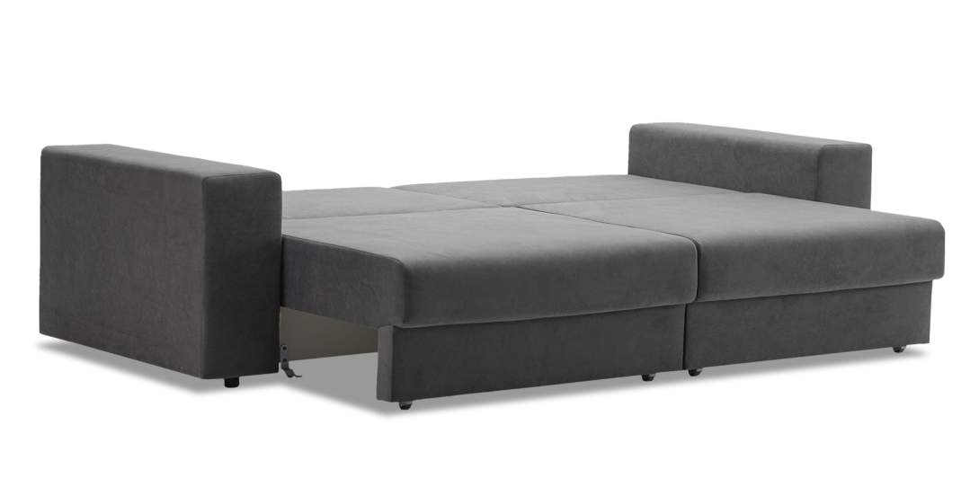 Прямой диван Майами Серый велюр 