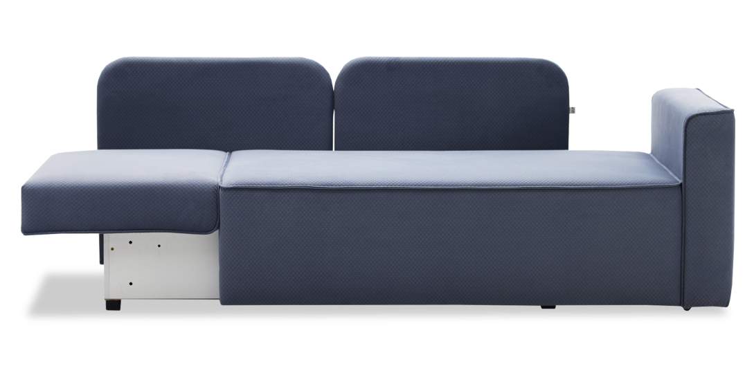 Прямой мини диван-кушетка Мокка Дымчатый синий велюр