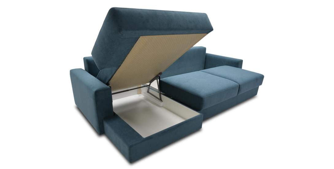 Угловой диван левый Вегас Индиго велюр