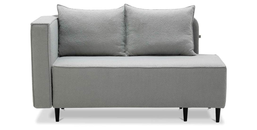 Угловая кушетка левая Элфи Cеребристый букле 