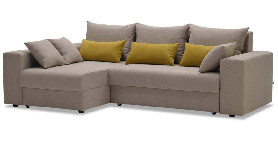 Угловой диван левый Майами Бежевый шенилл 